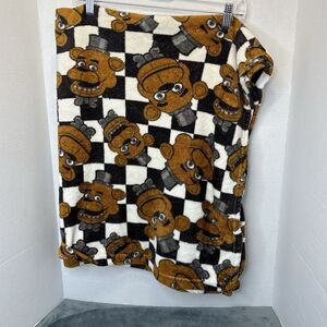 FNAF Five Nights At Freddy's Checkered Freddy Fazbear Cycle Plush Throw/Blanket